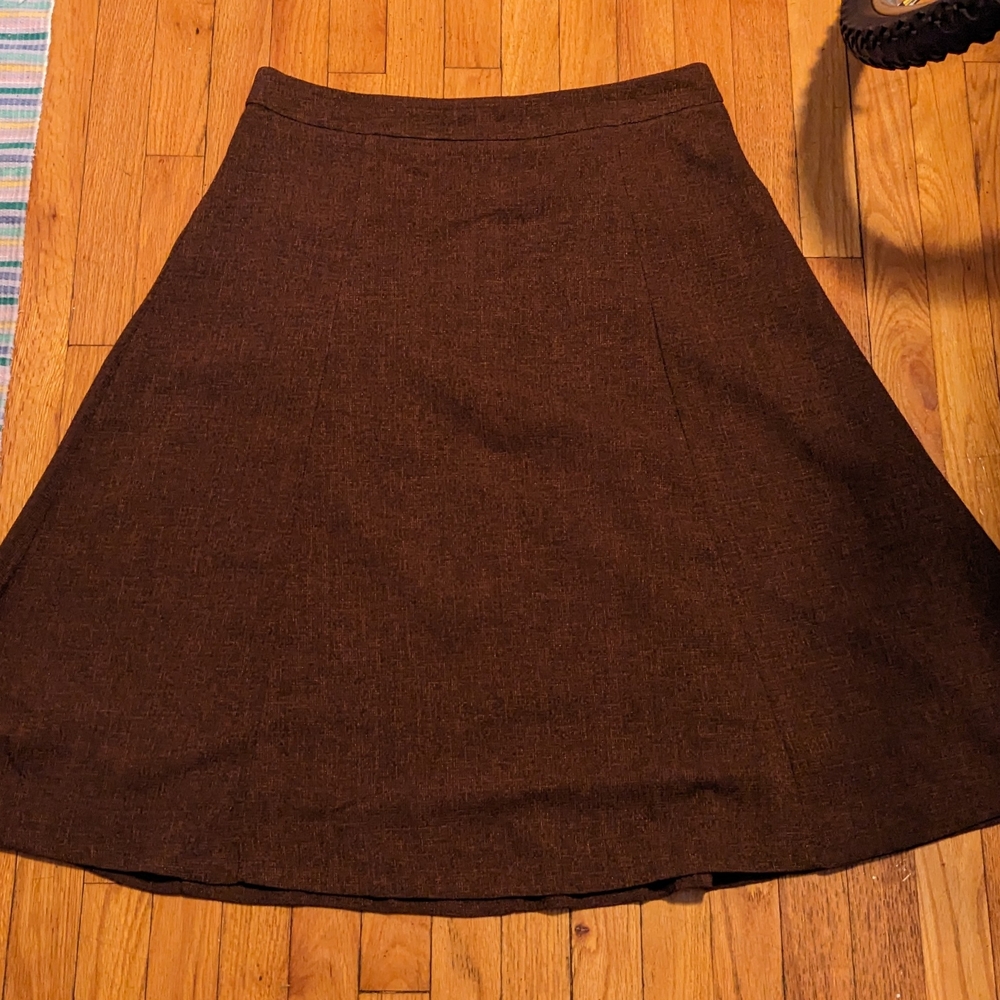 Rihoas Elegant Brown A-Line Skirt XL